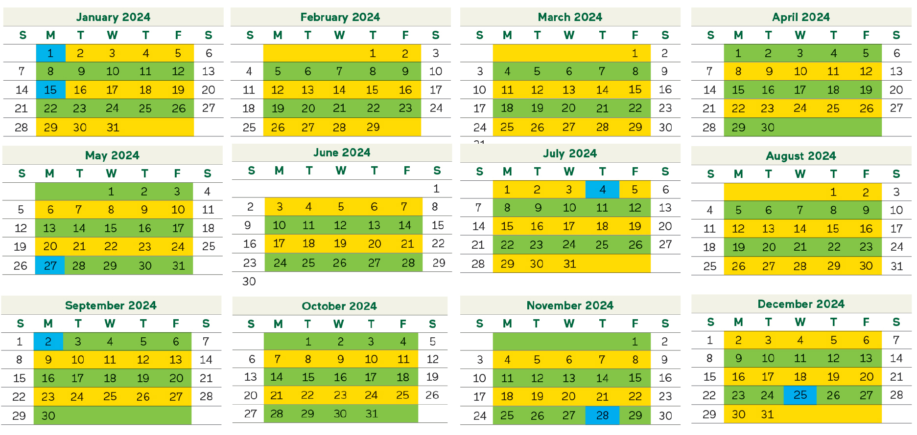 Trash and Recycling Schedule 2024 Knolls Village